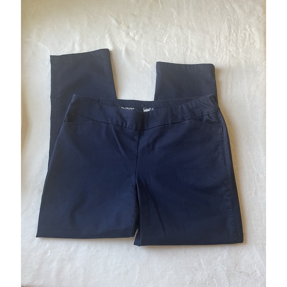 Croft & Barrow The Effortless Look 16 Stretch Navy Blue Women's Pants - Picture 2 of 11